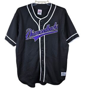 Vtg Arizona Diamondbacks True Fan Baseball Jersey Mens Sz XL Black MLB Blank
